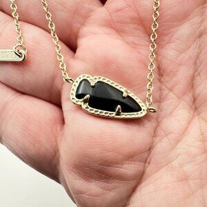 Kendra Scott Necklace Skylie Gold Tone Black Arrow Pendant
